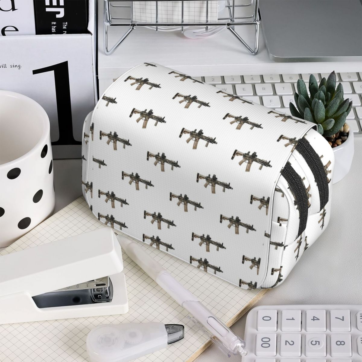 Tan Stationery & Office Supply - AR-15 탄색 위장 무늬 총 모양