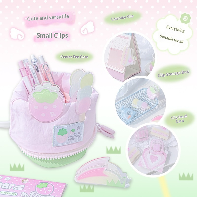 Binder Clip Assorted - 로지포시 투명 아크릴 클립 귀여운 종이