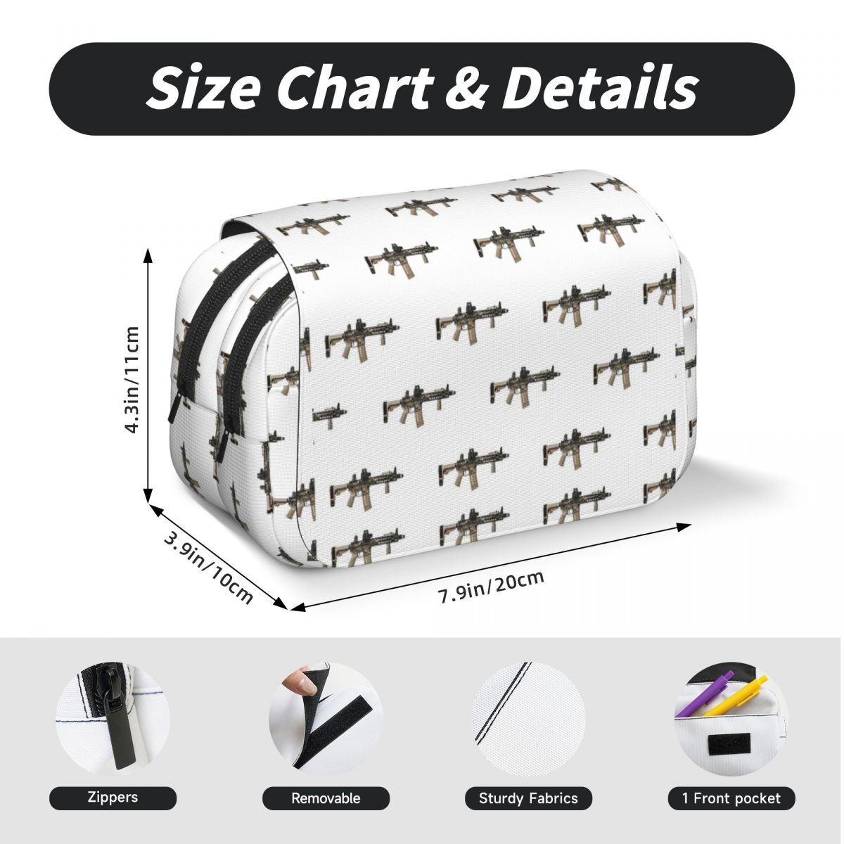 AR-15 탄색 위장 무늬 총 모양 연필 케이스 - 남 - Tan Stationery & Office Supply 리뷰 및 가격