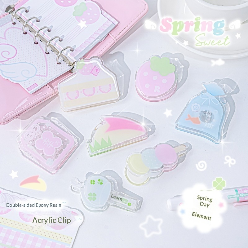 로지포시 투명 아크릴 클립 귀여운 종이 클립 카와이 파 - Binder Clip Assorted 리뷰 및 가격