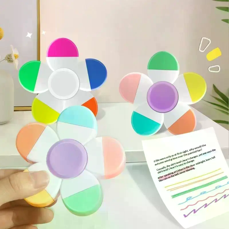 1개 꽃 모양 수채화 색상 5-in-1 형광펜 손가락  - Stationery Supplier 리뷰 및 가격
