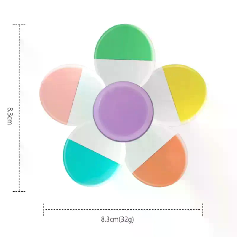 1개 꽃 모양 수채화 색상 5-in-1 형광펜 손가락  - Stationery Supplier 리뷰 및 가격